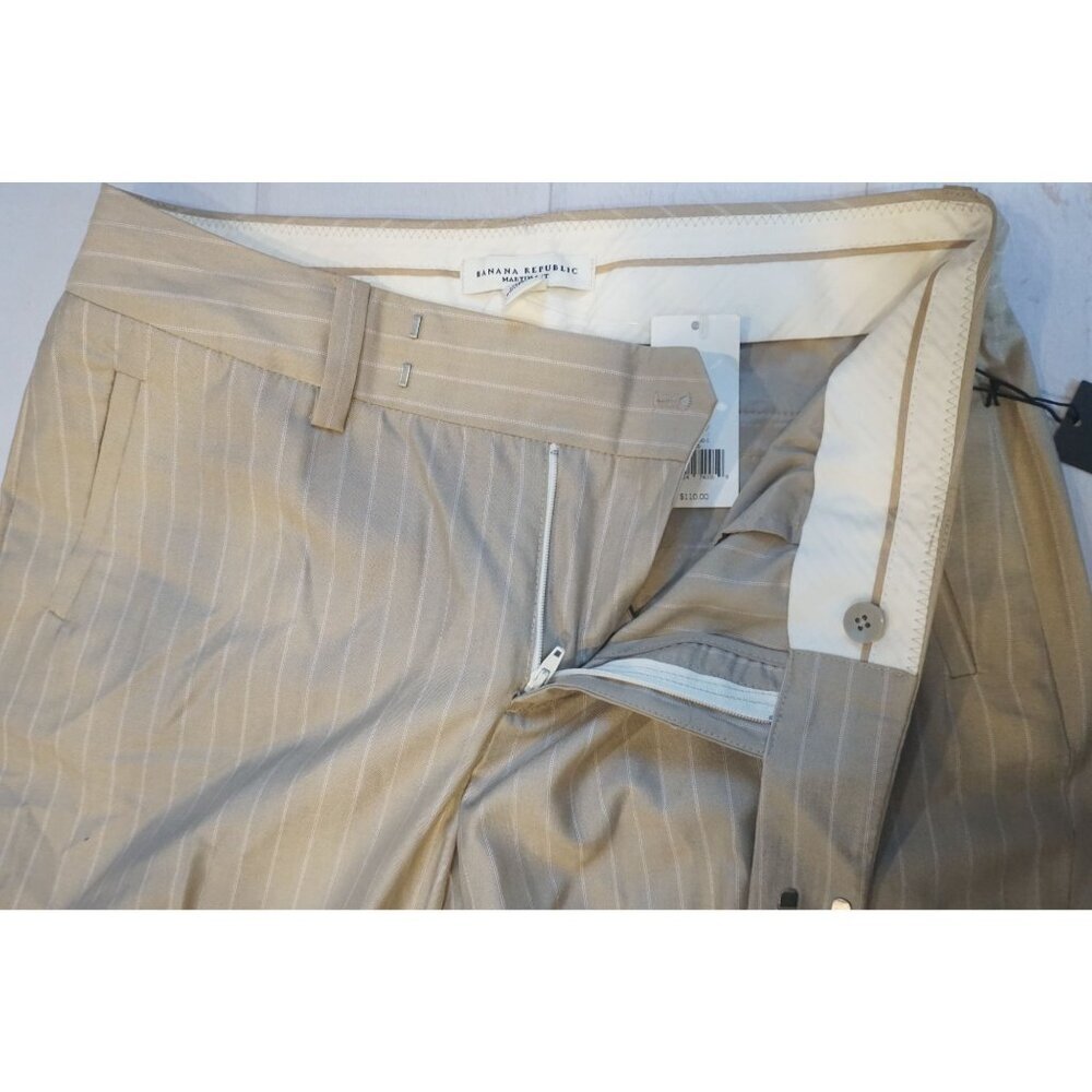 Banana Republic Striped Wool/Silk Martin Fit Wide Leg Pants - Size 6, NWT - Picture 8 of 9